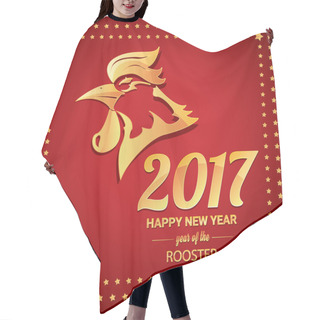 Personality  Happy Chinese New Year 2017 With Golden Rooster Hair Cutting Cape