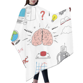 Personality  Brain Icon Hair Cutting Cape