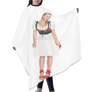 Personality  Girl With Blank Card  Hair Cutting Cape