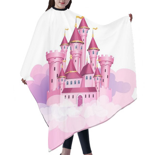 Personality  Vector Pink Princess Magic Castle. Hair Cutting Cape