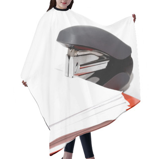 Personality  Stack Of White Paper Into The Stapler  Hair Cutting Cape