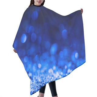 Personality  Christmas Background With Blue Blurred Shiny Confetti Stars  Hair Cutting Cape