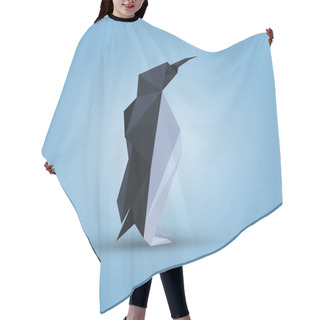 Personality  Vector Illustration Of Origami Penguin. Hair Cutting Cape