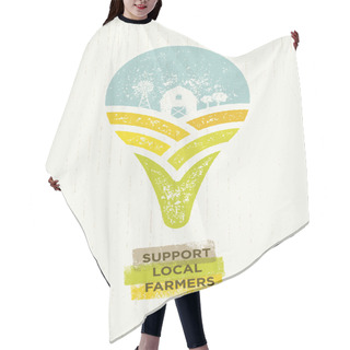 Personality  Support Local Farmers Vector Concept Hair Cutting Cape