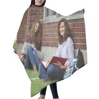 Personality  Student Sit On A Grass Hair Cutting Cape