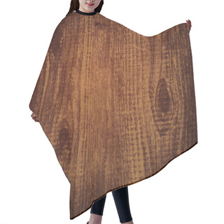 Personality  Illustration Of The Natural Dark Wooden Background Hair Cutting Cape