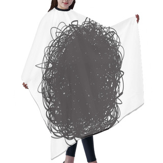Personality  Tangled Circle Pattern On White. Monochrome Intricate Texture. Chaotic Lines. Background With Chaos Stripes And Waves. Print For Polygraphy, Shirts, Banners And Textiles. Black And White Illustration Hair Cutting Cape