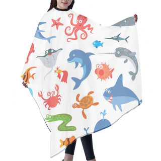 Personality  Underwater. Funny Cartoon Character Hair Cutting Cape