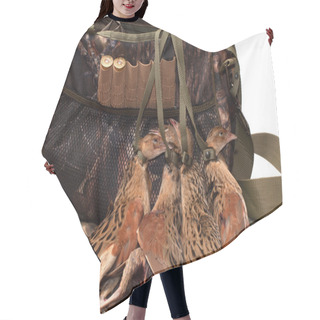 Personality  Fowling Bag And Bird. Hair Cutting Cape