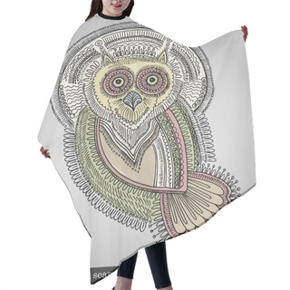 Personality  Vector Illustration Of Owl For Seamless Pattern And Children's Books Hair Cutting Cape