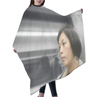 Personality  Mature Asian Woman Hair Cutting Cape