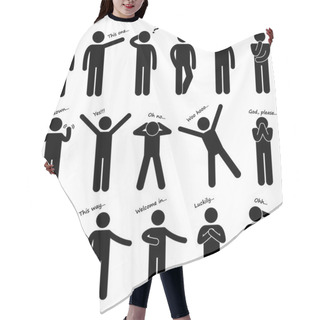 Personality  Man Person Basic Body Language Posture Stick Figure Pictogram Icon Hair Cutting Cape