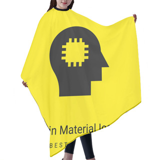 Personality  Brain Minimal Bright Yellow Material Icon Hair Cutting Cape