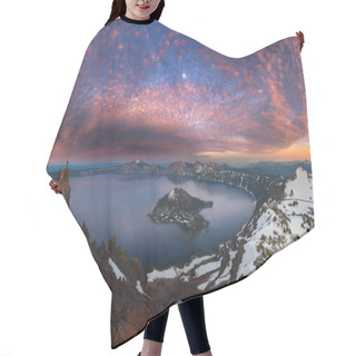 Personality  Man On Hilltop Viewing Crater Lake With Full Moon Hair Cutting Cape