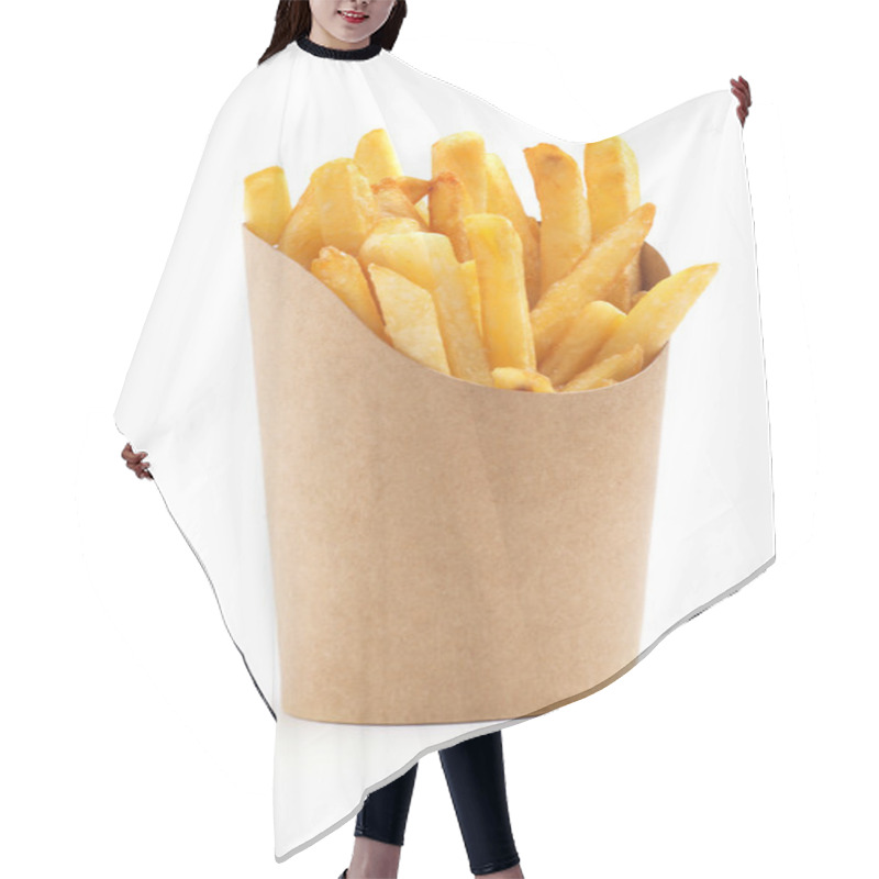 Personality  french fries in a paper wrapper hair cutting cape