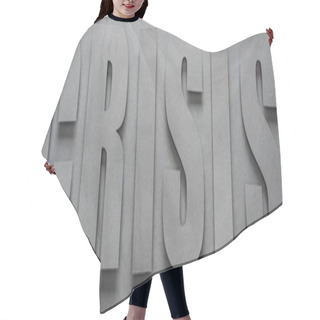 Personality  Top View Of Word Crisis On Grey Background With Shadows, Panoramic Shot Hair Cutting Cape