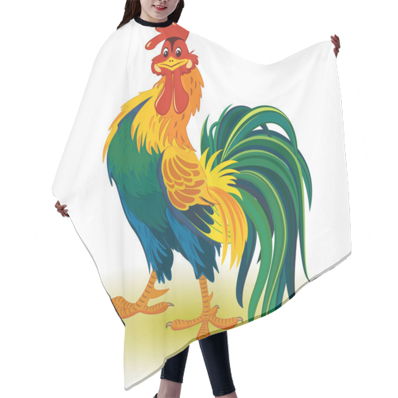Personality  Colorful rooster hair cutting cape