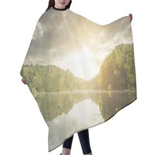 Personality  Big Lake With Stormy Clouds Hair Cutting Cape