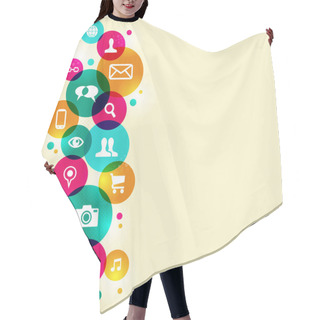 Personality  Social Media Icons Set Hair Cutting Cape