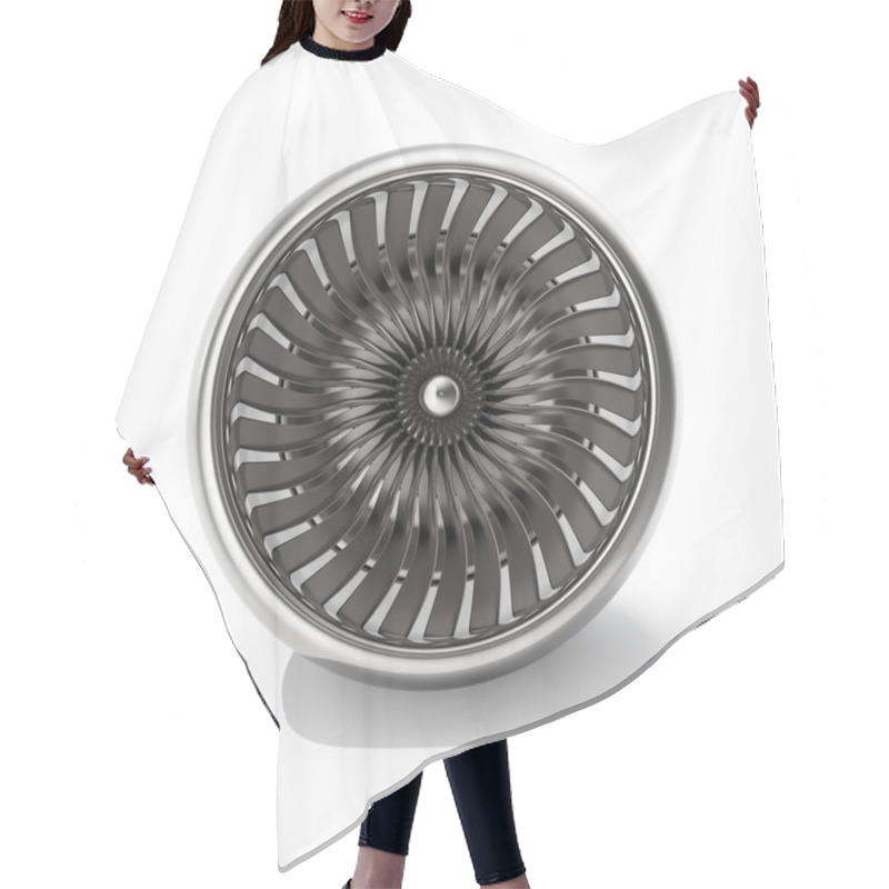 Personality  Jet Engine Front View Isolated On White Background. 3d Rendering Hair Cutting Cape