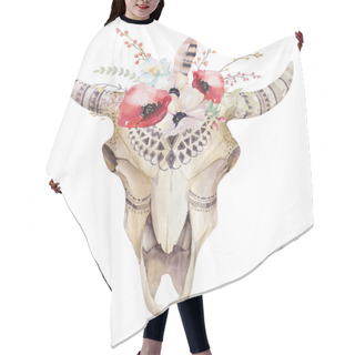 Personality  Watercolor Cow Skull Hair Cutting Cape