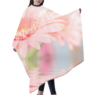Personality  Pink Daisy-gerbera Reflected In Water Hair Cutting Cape