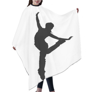 Personality  Street Dancer Silhouette On White Background Hair Cutting Cape
