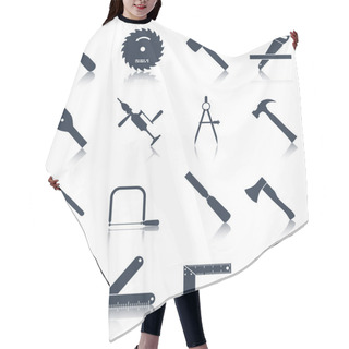 Personality  Carpentry Tools Icons Black Hair Cutting Cape