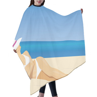 Personality  Pretty Girl On The Beach Hair Cutting Cape