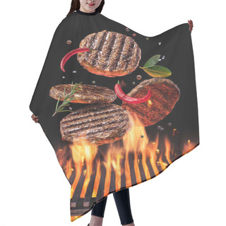 Personality  Beef Milled Meat On Hamburger With Spices Fly Over The Flaming G Hair Cutting Cape