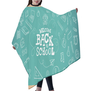 Personality  Chalk Drawn Welcome Back To School Hair Cutting Cape