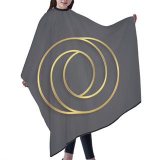 Personality  Graphic Gold Letter O Hair Cutting Cape