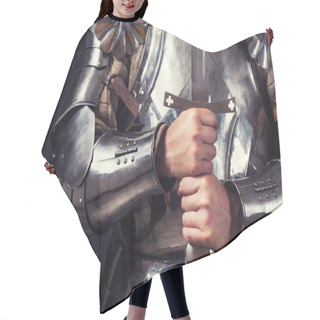 Personality  Knight Wearing Armor And Holding Sword Hair Cutting Cape