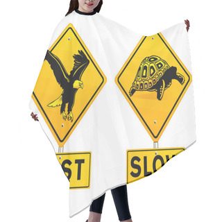 Personality  Fast And Slow Sign Hair Cutting Cape