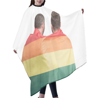 Personality  Homosexual Couple Covered By Lgbt Flag Hair Cutting Cape