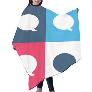 Personality  Black Speech Bubble Blue And Red Four Color Minimal Icon Set Hair Cutting Cape