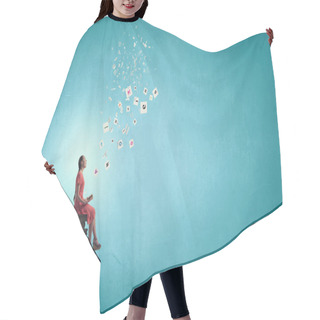 Personality  Woman In Dress With Book Hair Cutting Cape