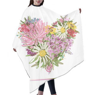 Personality  Floral Summer Bouquet, Heart Shape For Your Design Hair Cutting Cape