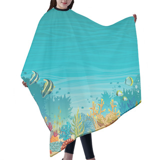 Personality  Underwater Seascape - Coral Reef And Fish. Hair Cutting Cape