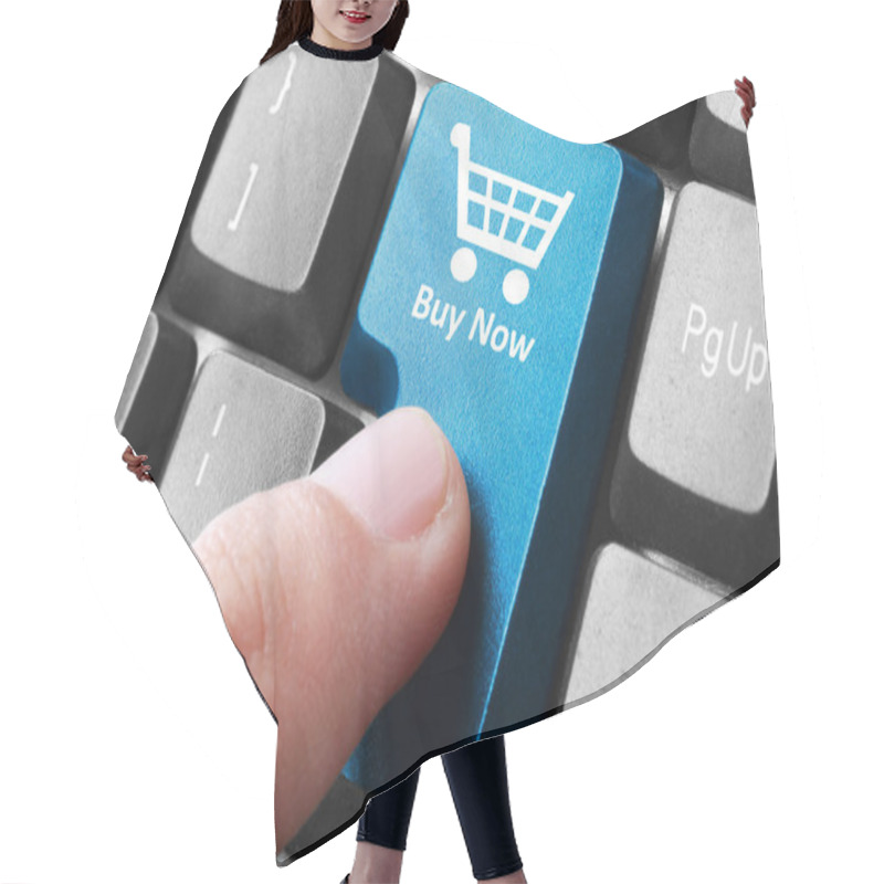 Personality  Buy Now Button On The Keyboard Hair Cutting Cape