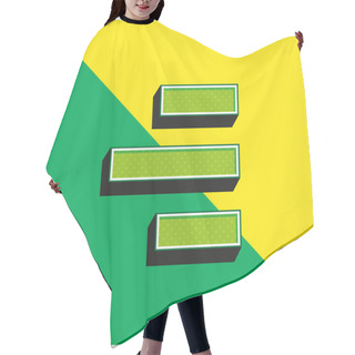Personality  Alignment To Right Side Green And Yellow Modern 3d Vector Icon Logo Hair Cutting Cape
