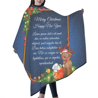 Personality  Postcard Happy New Year And Merry Christmas Hair Cutting Cape