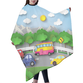 Personality  Car On Road Curve Hair Cutting Cape
