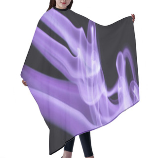 Personality  Purple Colorful Flowing Smoke On Black Background, Panoramic Shot Hair Cutting Cape