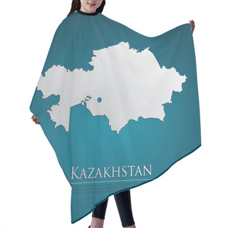 Personality  Vector Kazakhstan Map Card Paper Hair Cutting Cape