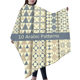 Personality  Set Of Ten Seamless Vector Traditional Geometric Arabic Patterns Hair Cutting Cape