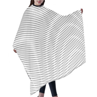 Personality  Calm Monochrome Abstract Gray Texture With Rounded Lines. Hair Cutting Cape