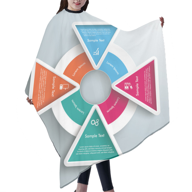 Personality  Big Circle Colored Infographic 4 Triangles hair cutting cape