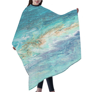 Personality  Oil Painting As Abstract Blue Texture Hair Cutting Cape