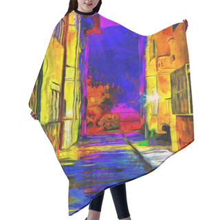 Personality  Surreal Abstract Dark Alleyway Digital Painting Hair Cutting Cape